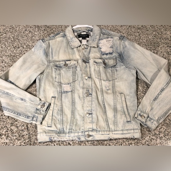 PacSun Los Angeles Distressed Light Wash Denim Jacket Size M / Style 201BT840PC - Picture 4 of 16